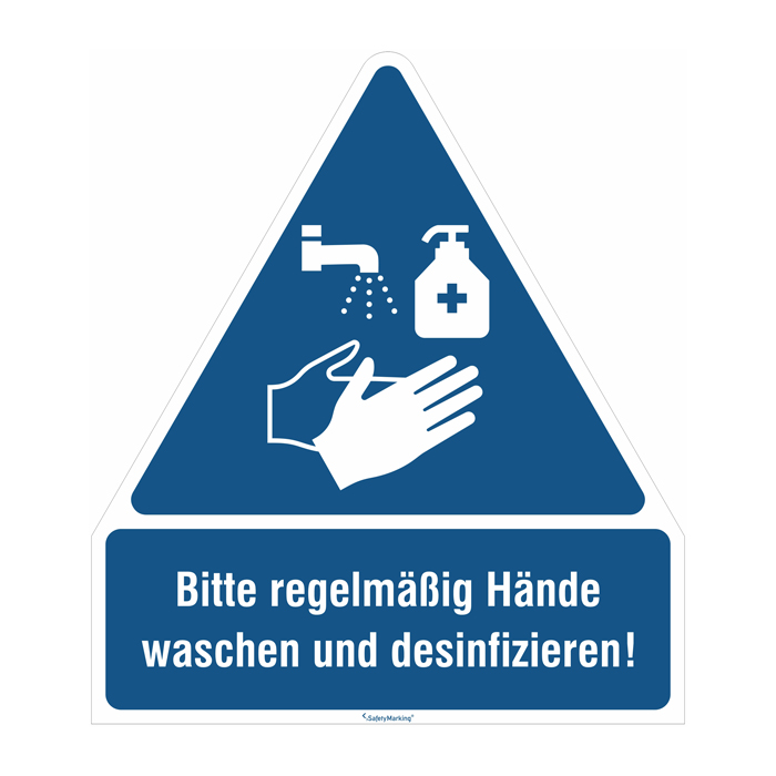 Modellbeispiel: Gebots-Kombischild -Bitte regelmäßig Hände waschen und desinfizieren!- (Art. 21.1450)