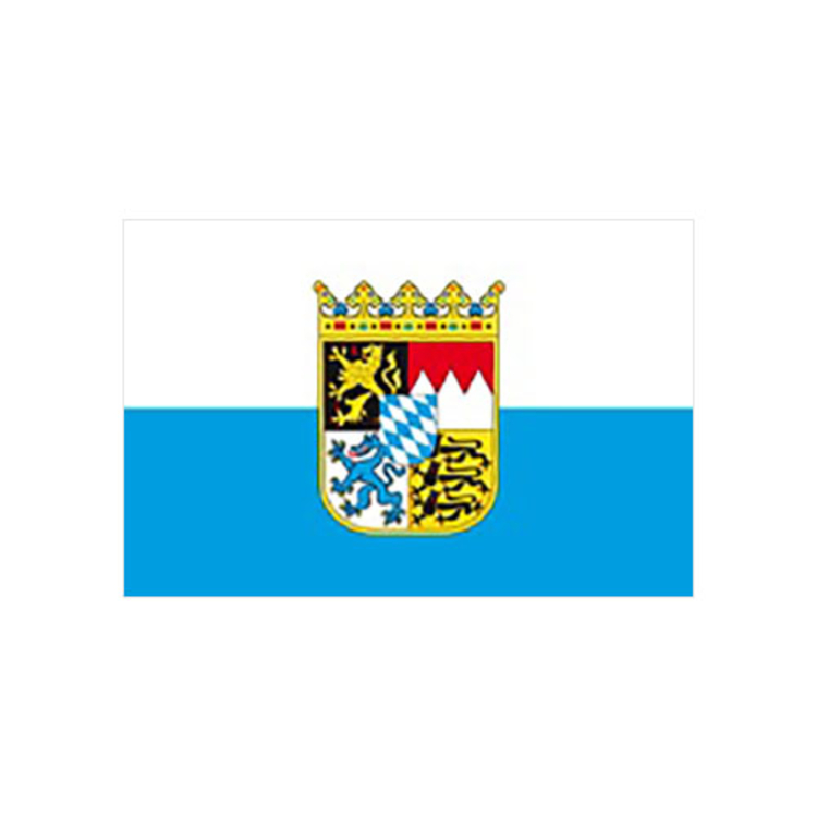 Landesflagge Bayern (Streifen weiß/blau mit Wappen)