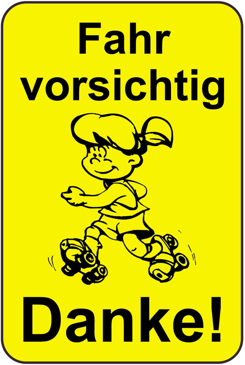Modellbeispiel: Kinderhinweisschild/Verkehrszeichen Fahr vorsichtig Danke!, Art. 14775/14776