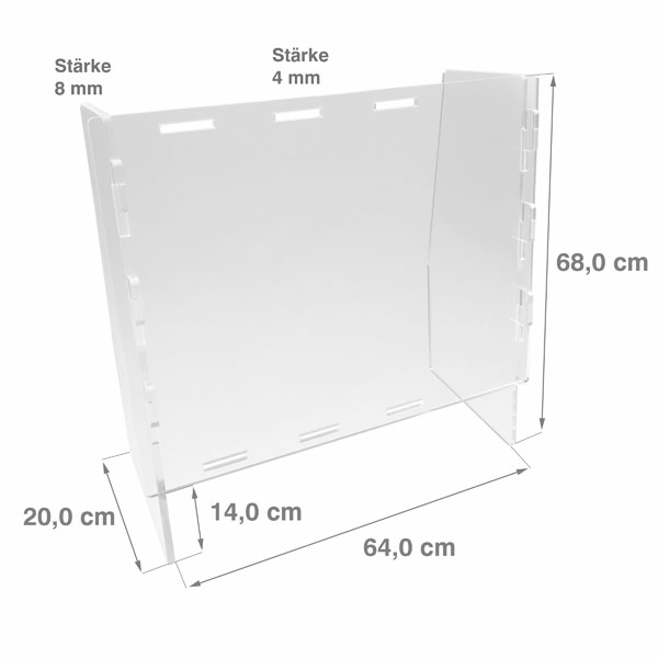 Hygiene-Trennwand -ECO Variable- aus Acrylglas, intelligentes Stecksystem, 3 mögliche Optionen