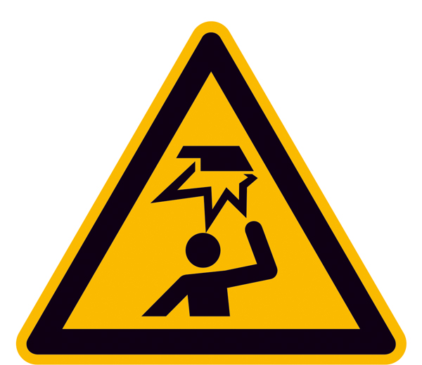 Warnschild, Warnung vor Hindernissen im Kopfbereich