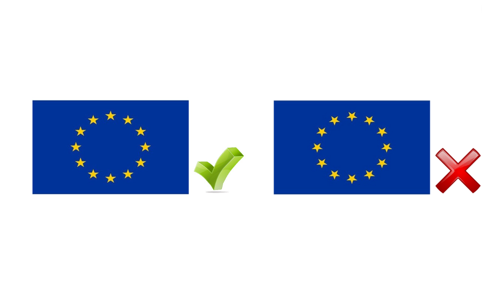 Europaflagge - Wer sieht den Unterschied?