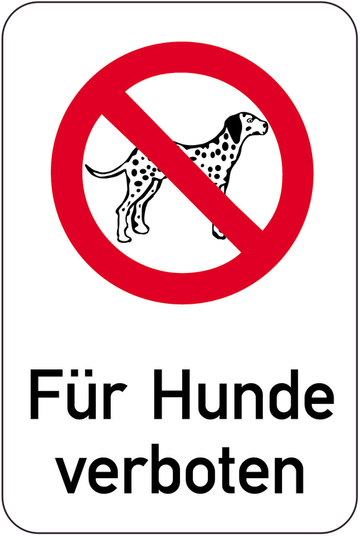 Modellbeispiel: Sonderschild, Für Hunde verboten (Art. 14975)