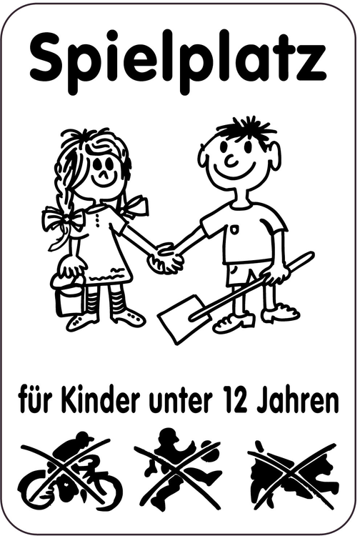 Modellbeispiel: Sonderschild, Spielplatz für Kinder unter 12 Jahren (Art. 15064)