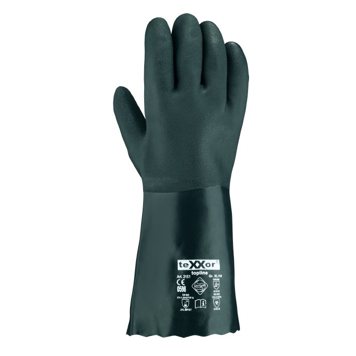 teXXor® topline Chemikalienschutz-Handschuhe 'GRÜN', Länge 350 mm, Stärke 1,5 mm
