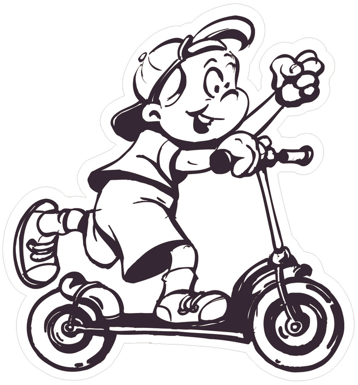 Modellbeispiel: Verkehrszeichen Kinderfigur mit Roller (Art. 15102)