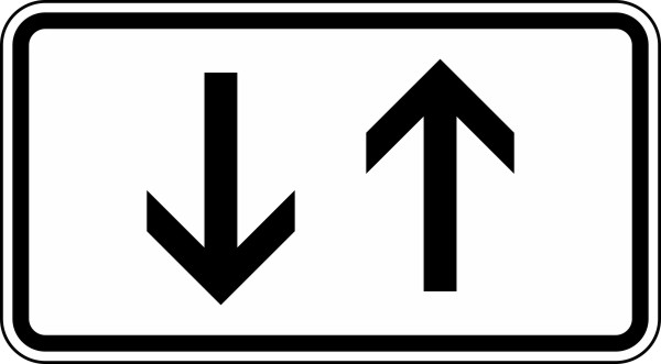 Verkehr in beide Richtungen, zwei gegengerichtete senkrechte Pfeile Nr. 1000-31