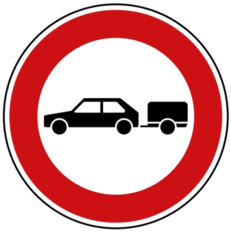 Modellbeispiel: VZ Nr. 257-56 (Verbot für Personenkraftwagen mit Anhänger)