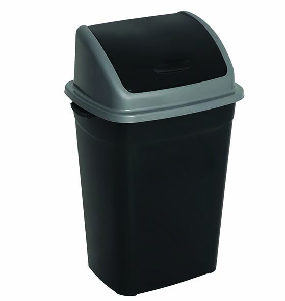 Modellbeispiel: Abfallbehälter 'P-BAX 6' mit Kippdeckel, schwarz (Art. 60009.0001)