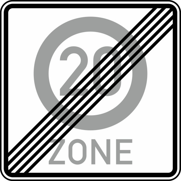 Ende einer Tempo 20-Zone, Nr. 274.2-20
