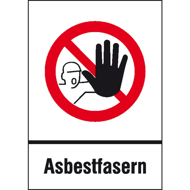 Modellbeispiel: Gefahrstoffkennzeichnung Verbotskombischild Asbestfasern (Art. 43.3605)