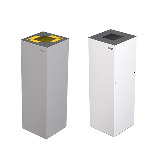 Modellbeispiel: Abfallbehälter -Alicante- links grau (Art. 35394-02) rechts weiß (Art. 35395-01)