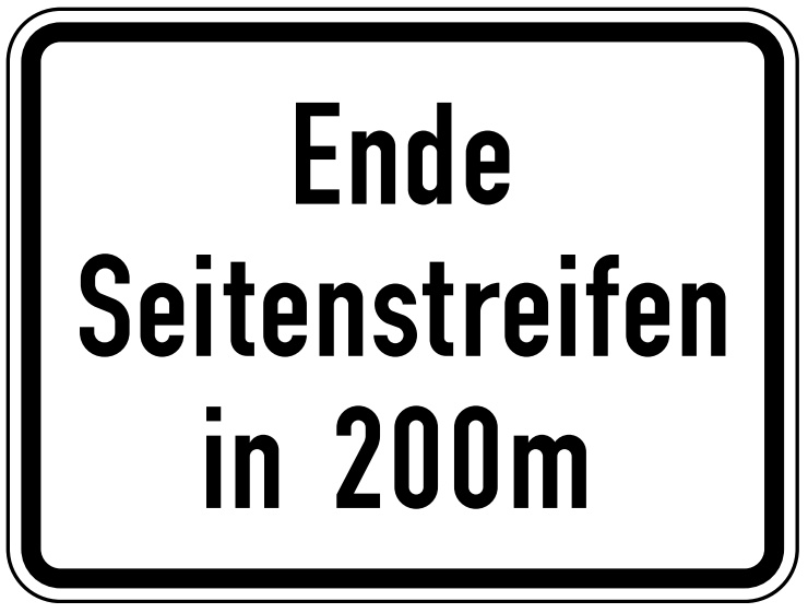 Ende Seitenstreifen in 200 m Nr. 1007-59