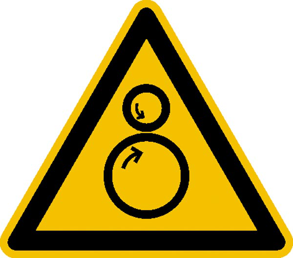 Modellbeispiel: Warnschild Warnung vor gegenläufigen Rollen (Art. 21.0334)