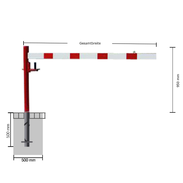 Technische Ansicht: Drehschranke, horizontal schwenkbar (Art. 4113.15)