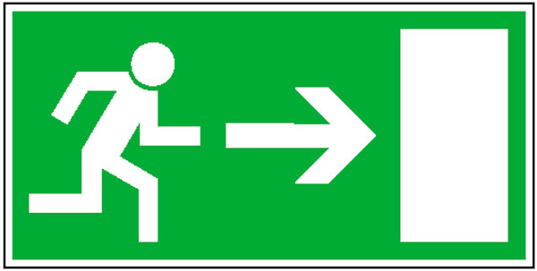 Modellbeispiel: Rettungsschild Rettungsweg rechts (Art. 38.0008)