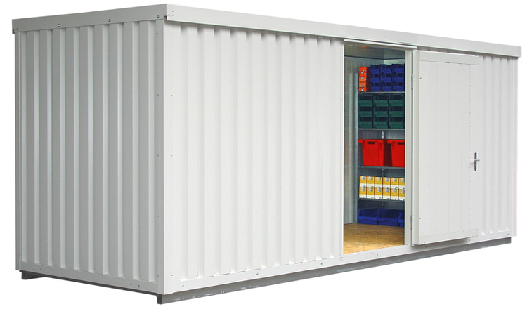 Anwendungsbeispiel: Materialcontainer -STIC 1600-, ca. 12 m², mit Holzfußboden Art. 31935 (Ausstattung nicht enthalten)