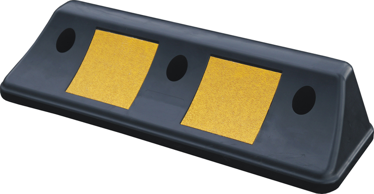 Modellbeispiel: Parkhilfe/Radstop -Ridge- aus Kunststoff, Länge 500 mm, Höhe 100 mm, schwarz/gelb (Art. 32968)