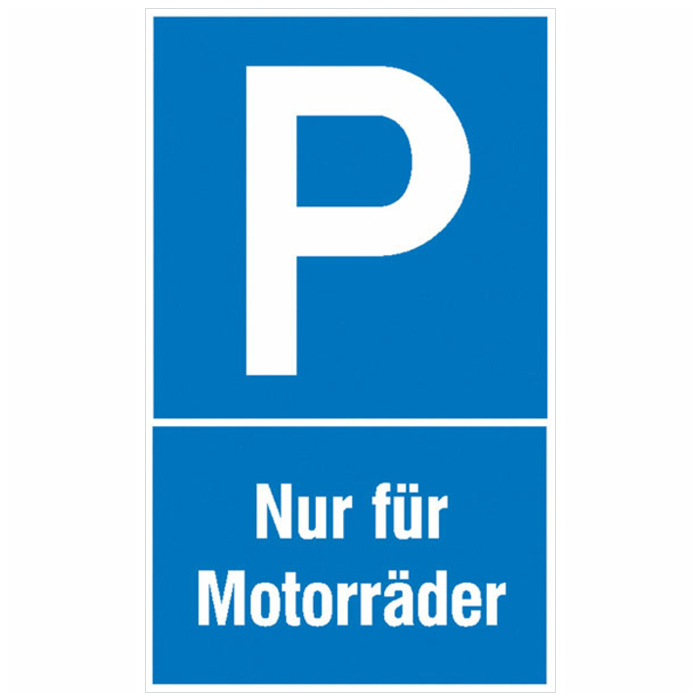 Modellbeispiel: Parkplatzschild, Nur für Motorräder (Art. 11.5190)