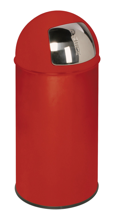 Modellbeispiel: Abfallbehälter -Cubo Franco- 50 Liter, aus Stahl, in rot, inkl. Innenbehälter (Art. 16403)