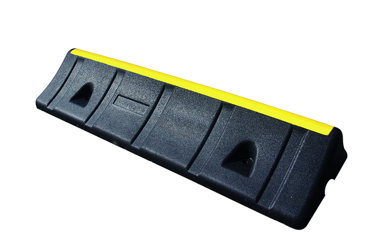 Parkhilfe/Radstop -Heavy Duty- aus Gummi, Länge 1000 mm, Höhe 150 mm, schwarz/gelb
