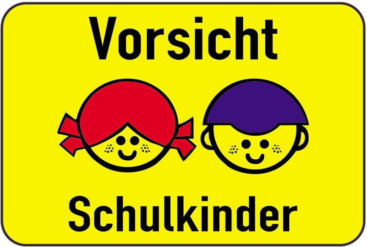 Kinderschild/Verkehrszeichen Vorsicht Schulkinder