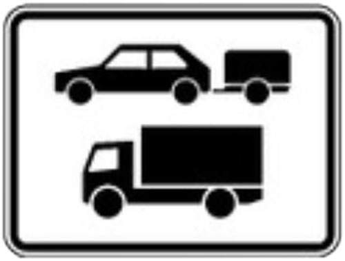 Modellbeispiel: VZ Nr. 1048-20  (Verkehrszeichen StVO, Nur Pkw mit Anhänger und KFZ über 3,5t)