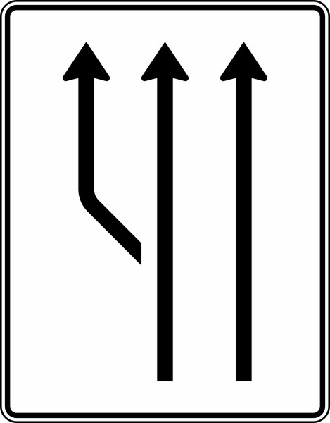 Aufweitungstafel ohne Gegenverkehr,2-streifig plus Fahrstreifen links Nr. 541-11