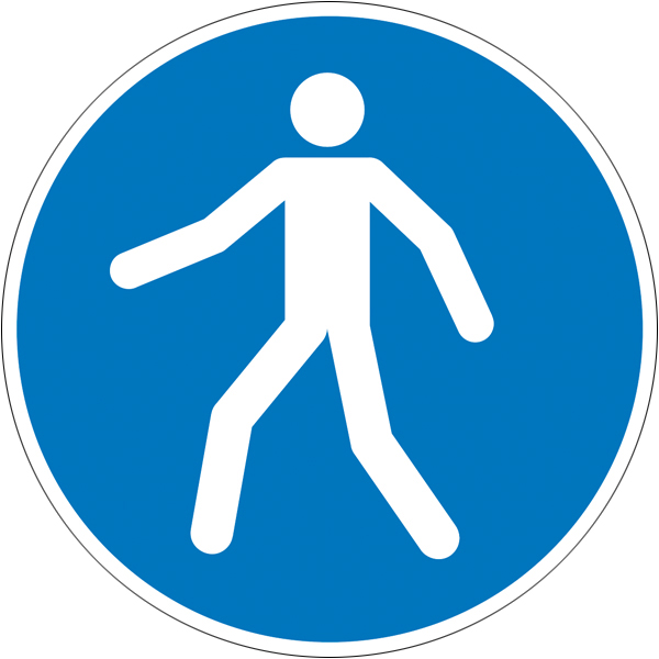 Gebotsschild, Fußgängerweg benutzen 