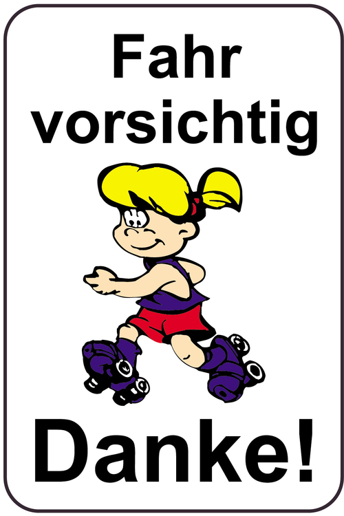 Modellbeispiel: Kinderhinweisschild/Verkehrszeichen Fahr vorsichtig Danke!, Art. 14759/14760