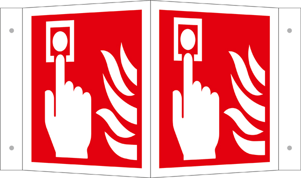 Winkel- und Fahnenschild, Brandmelder (manuell)