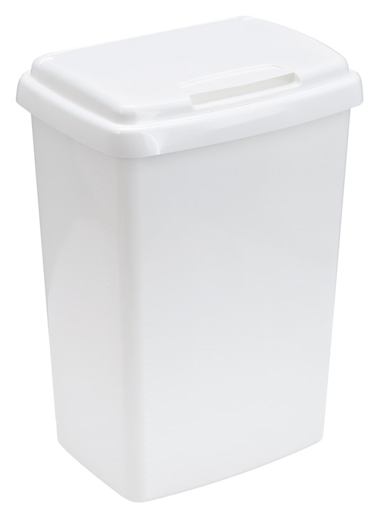 Abfallbehälter -Top-Fix-, 50 Liter aus Kunststoff, mit Klappdeckel, VPE 5 Stk.