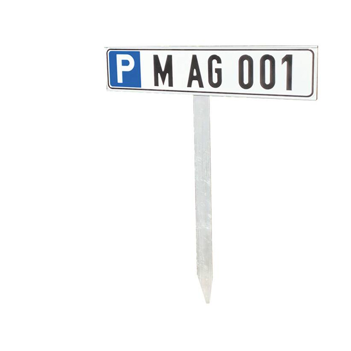 Modellbeispiel: Einschlagpfosten für Parkplatzschilder (Art. 90.5543) -Schild nicht im Lieferumfang-