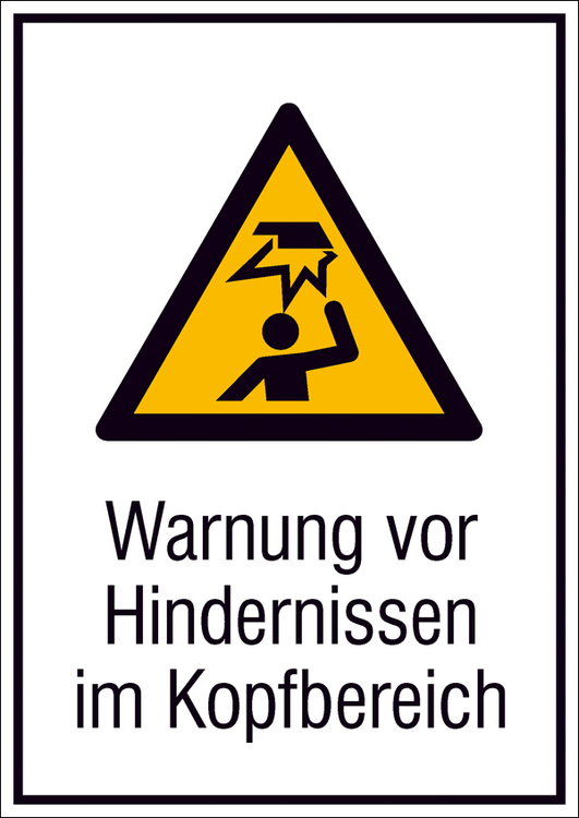 Modellbeispiel: Kombischild Warnung vor Hindernissen im Kopfbereich (Art. 21.a8035)