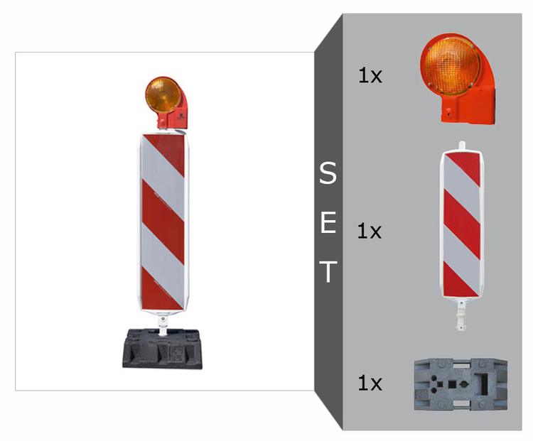 Modellbeispiel: Komplett-Set mit D-System -BASt- geprüft nach TL-Leitbaken (Art. 33623)
