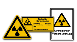Warnschilder Radioaktivität &  Strahlenschutz