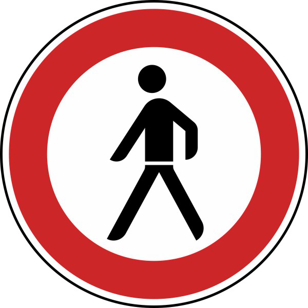 Modellbeispiel: VZ Nr. 259 (Verbot für Fußgänger)