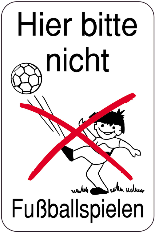Modellbeispiel: Sonderschild Hier bitte nicht Fußballspielen (Art. 14895)