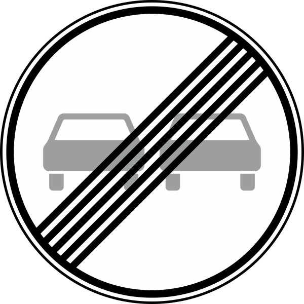 Modellbeispiel: VZ Nr. 280 (Ende des Überholverbots für Kraftfahrzeuge aller Art)