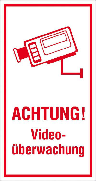 Modellbeispiel: Hinweis-Kombischild Achtung! Videoüberwachung Art. 21.5211