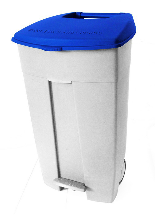 Modellbeispiel: Abfallbehälter -Pro 14- weißer Korpus mit blauem Deckel (Art. 35670)