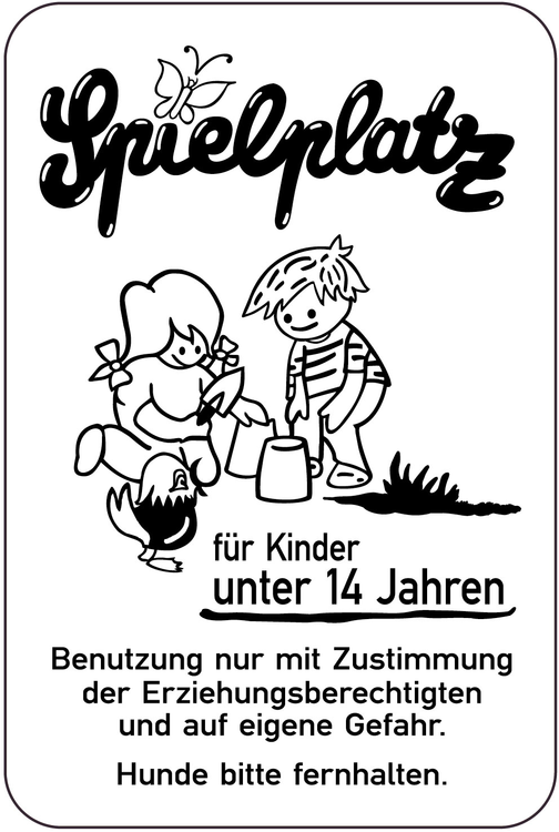 Modellbeispiel: Sonderschild Spielplatz für Kinder unter 14 Jahren (Art. 14896)