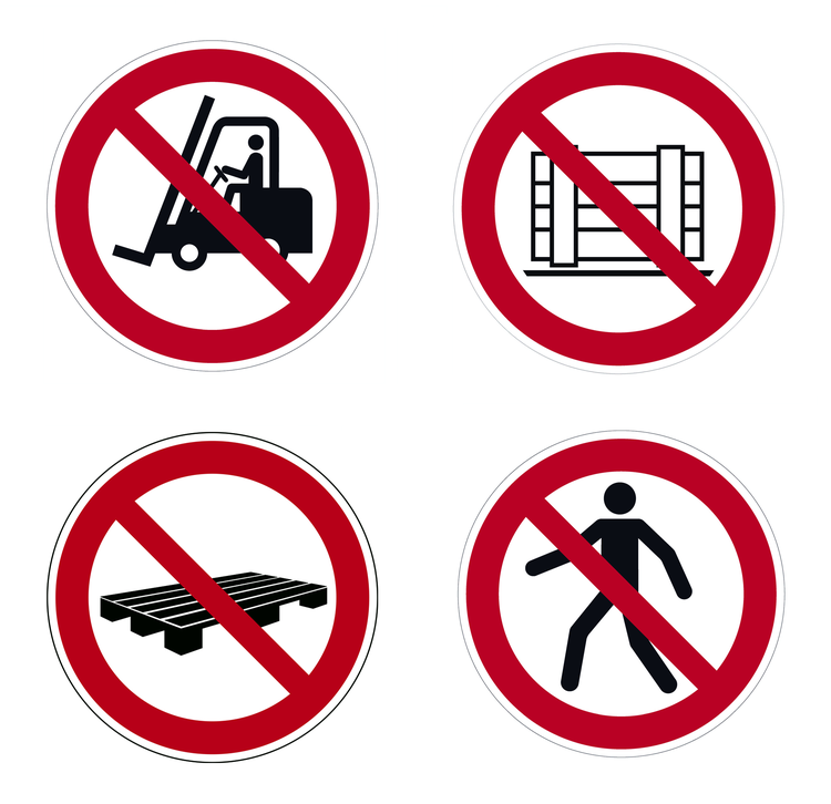 Boden-Sicherheitskennzeichen -Verbotszeichen Indoor- 