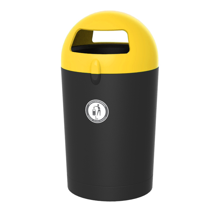 Modellbeispiel: Abfallbehälter -Metro Dome- schwarz / gelb (Art. 37703)