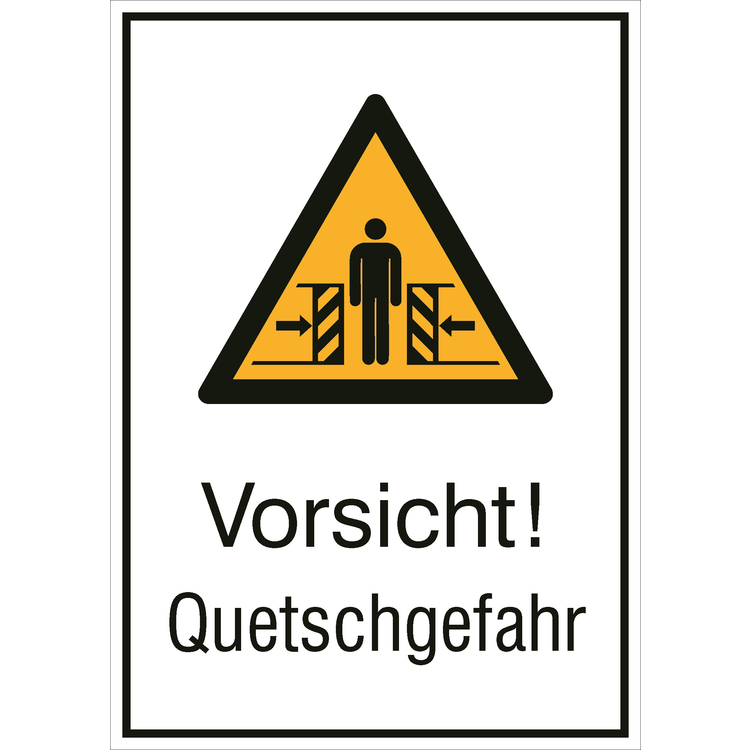 Modellbeispiel: Kombischild Vorsicht! Quetschgefahr (Art. 21.0449)