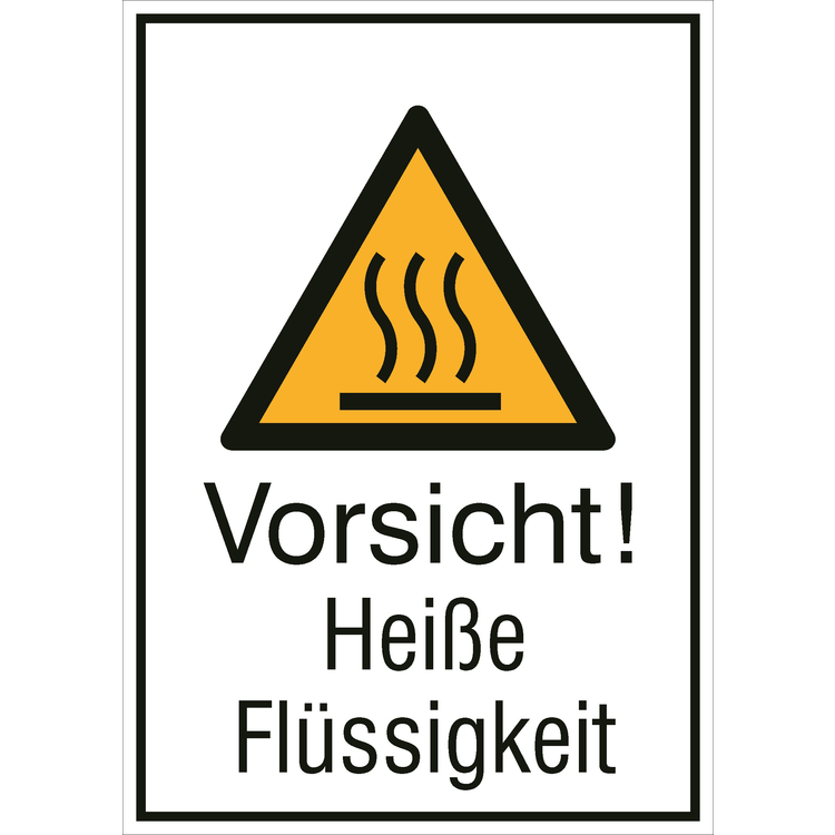 Modellbeispiel: Kombischild Vorsicht! Heiße Flüssigkeit (Art. 21.0442)
