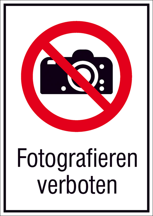 Kombischild, Fotografieren verboten