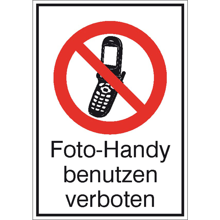 Kombischild, Foto-Handy benutzen verboten