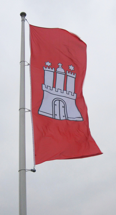 Landesdienstflagge Nordrhein-Westfalen (mit Wappen)