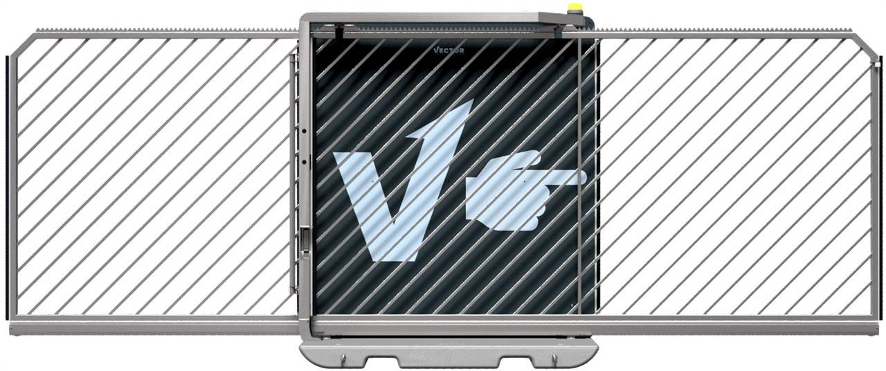 Schiebetor 'V-Gate-Simple', ohne Farbe, Lichtschranke